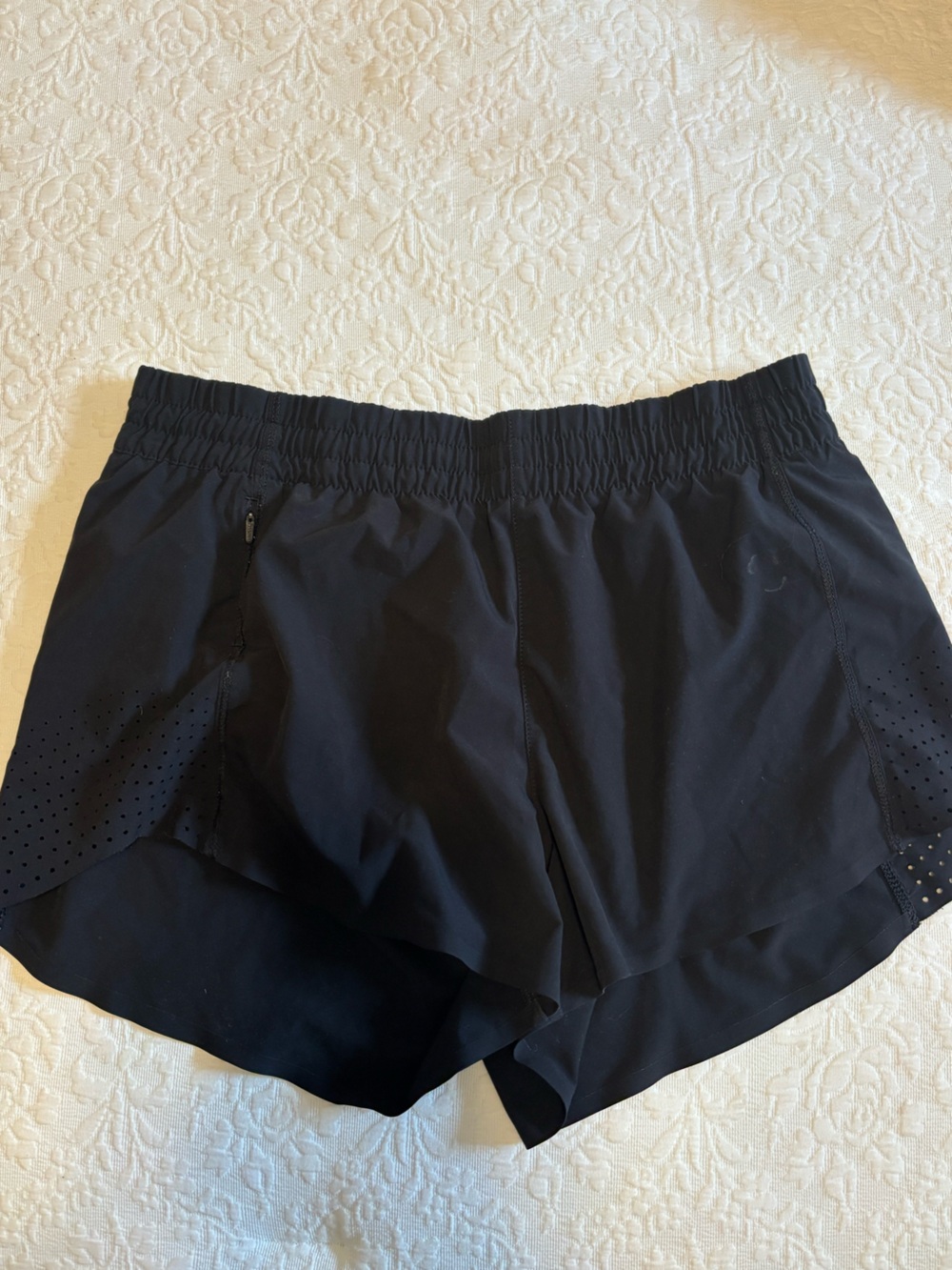 Athleta Black Men's Athletic Shorts with Perforated Side Panels